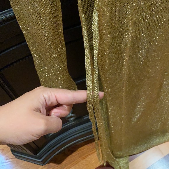 Misguided gold metallic knit side slit dress - Picture 6 of 10